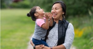 Native mother and daughter