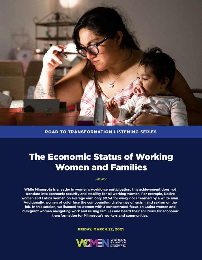 Working women and families report cover