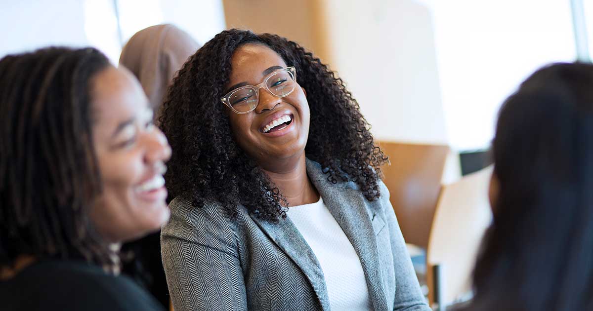 Young women leaders at an event