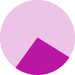 A pie chart with 26 percent highlighted