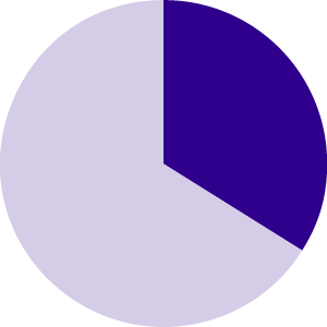 A pie chart with 34 percent highlighted