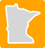 The state of Minnesota with the outside area highlighted