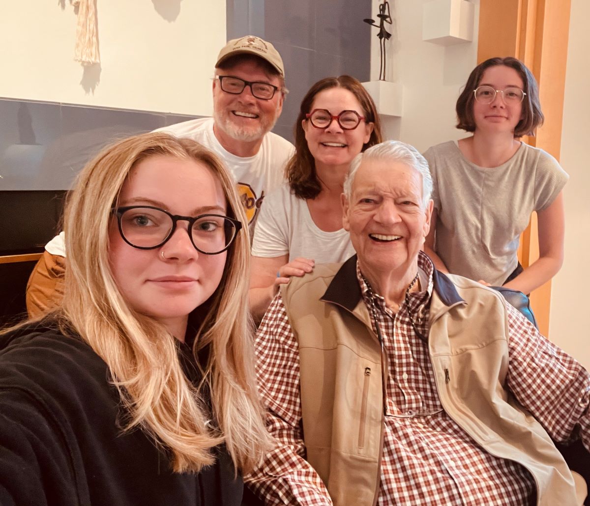 Katherine Waymire with dad and others